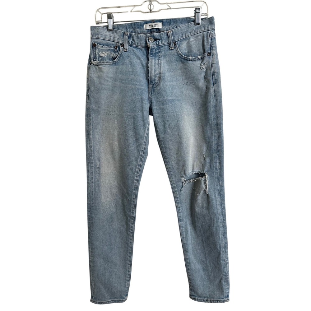 MOUSSY VINTAGE Vivian Distressed Skinny Jeans Light Blue Wash‎ Size 27 Japan